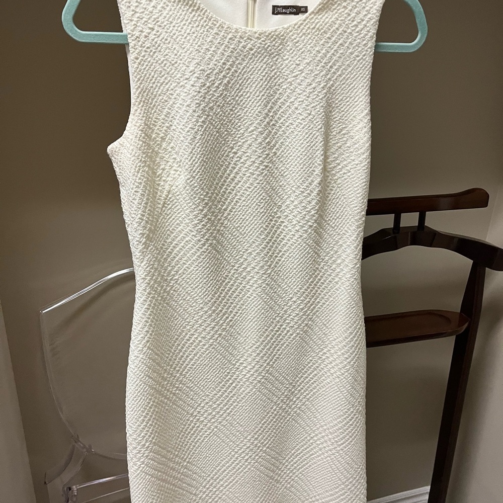 J. McLaughlin Cream Sleeveless Sheath Dress